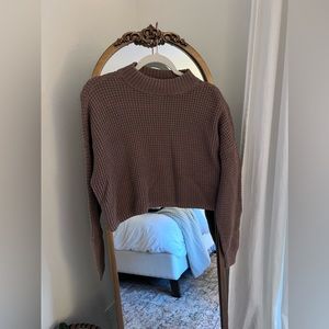 Mock Neck Waffle Top